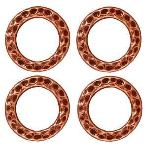  Copper Plated Pewter Round 13mm Connector Link Ring (4 