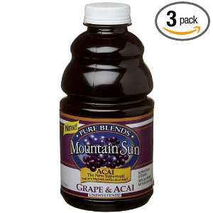 Mountian Sun Grape and Acai Juice, 32 Ounce Bottles (Pack of 3)