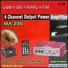 NEW 12V USB SD MP3 car Stereo Amplifier U disk Remote  
