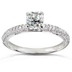 14k White Gold 1 1/6ct Certified Diamond Engagement Ring (H I, VS1 VS2 
