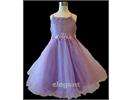 Purple Bead Pageant Wedding Flower Girls Dress Gown Size 8 Age 7 9 