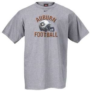 Nike Auburn Tigers Grey Football Helmet T shirt: Sports 