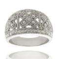 Sterling Silver Diamond Accent Filigree Ring  Overstock