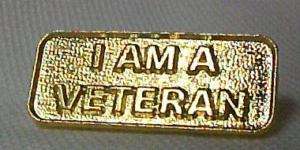 Am A Veteran Gold Military Vet Lapel Hat Pin Tac New  