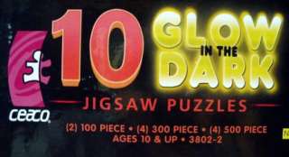 10 GLOW IN THE DARK JIGSAW PUZZLES 8 NEW SEALED 2 OPEN  