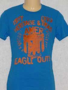 American Eagle AE Mens Blue Heritage T Shirt New NWT  