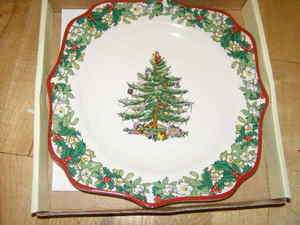 Spode Christmas Tree Square Plate 9 FREE SHIPPING New  