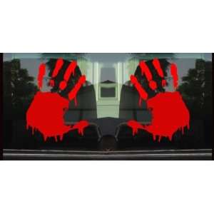  BLOODY ZOMBIE HAND PRINTS(LEFT & RIGHT Hands)   5.5 RED 