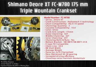   FC M780 175 mm 42 32 24 Triple Mountain Crank Set Crankset Bike  