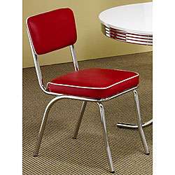 Rose Red Retro Chrome Chairs (Set of 2)  Overstock