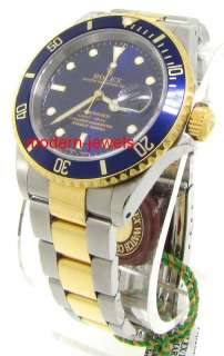 Rolex 16613 Submariner 18k/SS Watch Blue Dial   Mint  