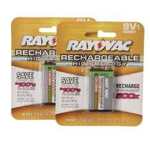 Rayovac NIMH Rechargeable 9 volt Battery (Pack of 2)  Overstock
