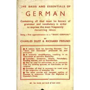   Basis and Essentials of German: Charles Duff & Richard Freund: Books