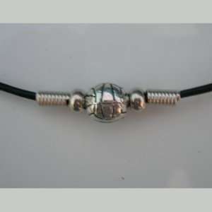  Volleyball Pewter Necklace on Leather Cord Sports 
