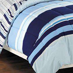 Newport Blue Queen size 7 piece Bed in Bag with Sheet Set   