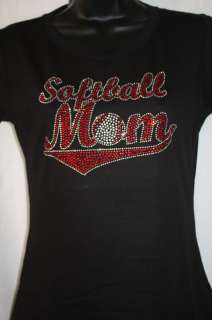 Softball/Baseball Mom Rhinestone BLING Shirt S 3XL NWOT  