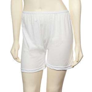 Womens Long Leg White Cotton Pantie Brief  