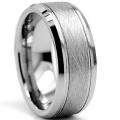 Tungsten Carbide Mens Brushed Center Ring (8 mm) Today 