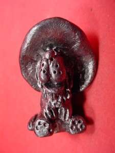 Vintage Pewter Miniature DOG: CUTE PUPPY WEARING HAT  