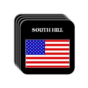 US Flag   South Hill, Washington (WA) Set of 4 Mini Mousepad Coasters