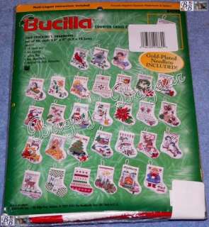 Bucilla 30 TINY STOCKINGS Cross Stitch Christmas Ornaments Kit  J 