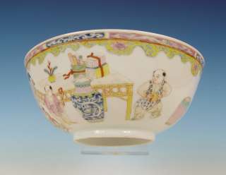 Stunning Chinese Porcelain Bowl Figures 19th C. Quality  