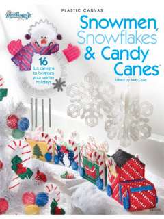 Snowmen Snowflakes & Candy Canes Plastic Canvas PROJECTS Designs NEW 