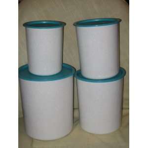   Seal   Granite White w/ Teal Green Lid Canister Set 