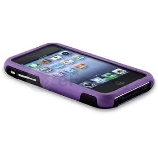 Dark Purple/Black 3 Piece Cup Shape Hard Case+Privacy Protector For 
