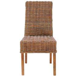 St Thomas Indoor Wicker Dark Brown Side Chairs (Set of 2)  Overstock 
