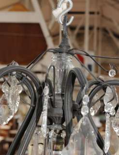 Pair Art Nouveau French Chandeliers Lamps Lights  