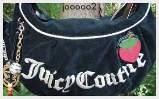 NeW Strawberry Fields Black Juicy Couture GiGi Hobo Tote Handbag 