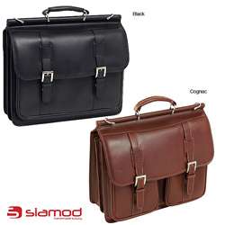 Siamod Signorini Leather Double Compartment Laptop Case  Overstock 