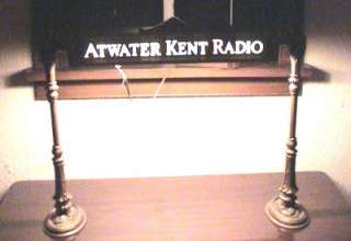   ATWATER KENT RADIO Advertising Carved Glass Lamp, One of Kind?  