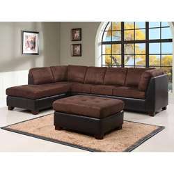 Charlotte Dark Brown Sectional Sofa and Ottoman  Overstock