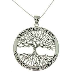   Stone Collection Sterling Silver Tree of Life Necklace  Overstock