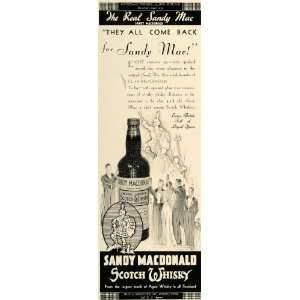   Sandy Scotch Whisky Liquor   Original Print Ad