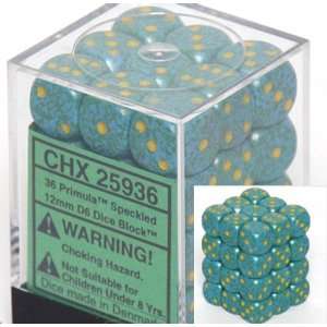  Chessex Speckled 12mm d6 Primula Dice Block 36 Dice Toys 