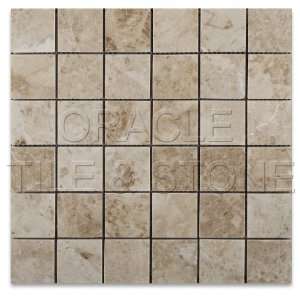 Cappuccino Marble Polished 2 X 2 Mosaic Tile on Mesh   Box of 5 sq. ft 