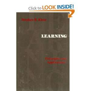    Learning Principles and Applications Stephen B. Klein Books