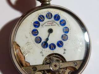Antique Silver Cased HEBDOMAS 8 days Pocket Watch Spares Repair #104 