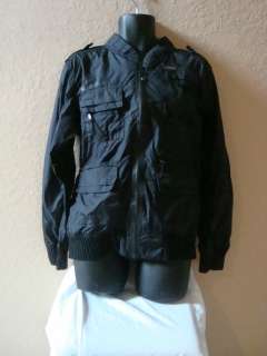 New Mens Marc Ecko Jacket Black Nylon Large  