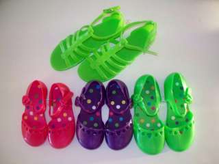 Girl Pink Purple Green Mary Jane Gladiater Jelly Shoe  