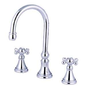   Heritage Roman Tub Filler with Knight Cross Handle, Polished Chrome