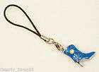 5239A    CELL PHONE PURSE BLUE & SILVER COWGIRL BOOT CHARM  WOW