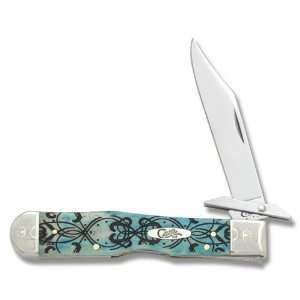  Case Knives 13584 Cheetah Knife with Caribbean Blue Smooth 