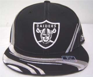 NFL Oakland Raiders Flatbill Fitted Cap Black & Silver  