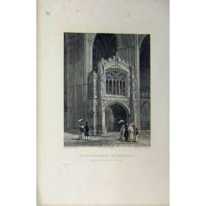  C1850 Peterborough Cathedral View Porch West End Print 