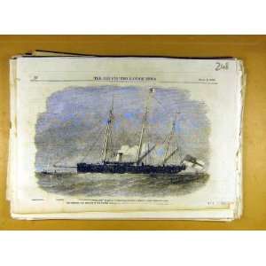  1856 Steam Ship Seagull OReilly Commander Naval Print 