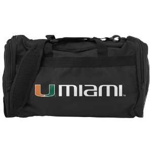  adidas Miami Hurricanes Black Team Logo Duffel Bag Sports 